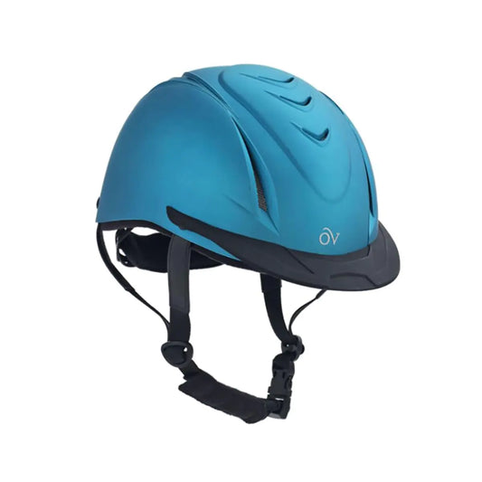 Ovation Adults Equestrian Horse Riding Lightweight Comfortable Adjustable Low-Profile Metallic Schooler Helmet Teal L/XL - The One Stop Equine Shop