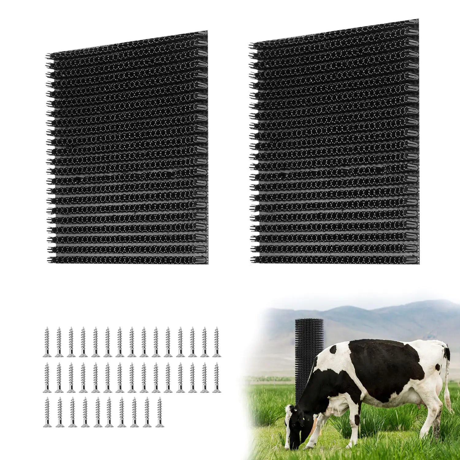 2 pcs Horse Cattle Scratchers Horse Scratching Post Soft Massage Brush Kit for Equine Bovine Scratching Itch Relief Pad for Farm Animals Goat Sheep Cow Dog - The One Stop Equine Shop