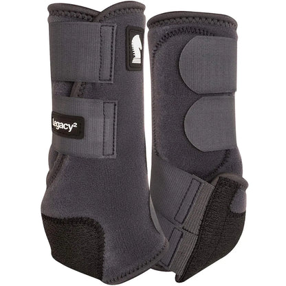 Classic Equine Legacy2 Support Boots Front Charcoal Medium