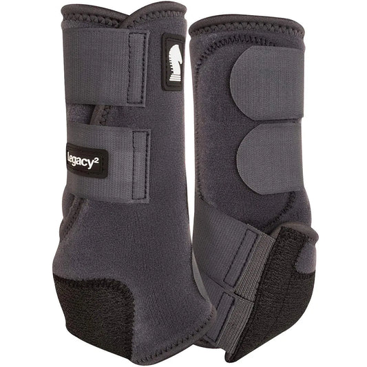 Classic Equine Legacy2 Support Boots Front Charcoal Medium