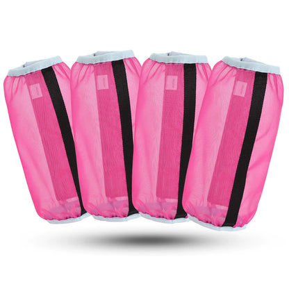 HR Farm- Horse Leggins Loose Fitting Fly BootsHorse Boots Leg Wraps Protection Gear Equine Set of 4 (Pink Large) - The One Stop Equine Shop