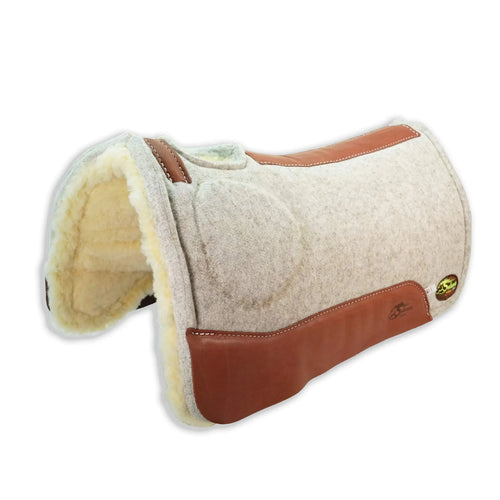Southwestern Equine OrthoRide Elite Saddle Pad Premium Tan Topper with Fleece Bottom 1" (32 x 31 Natural Leathers) - The One Stop Equine Shop