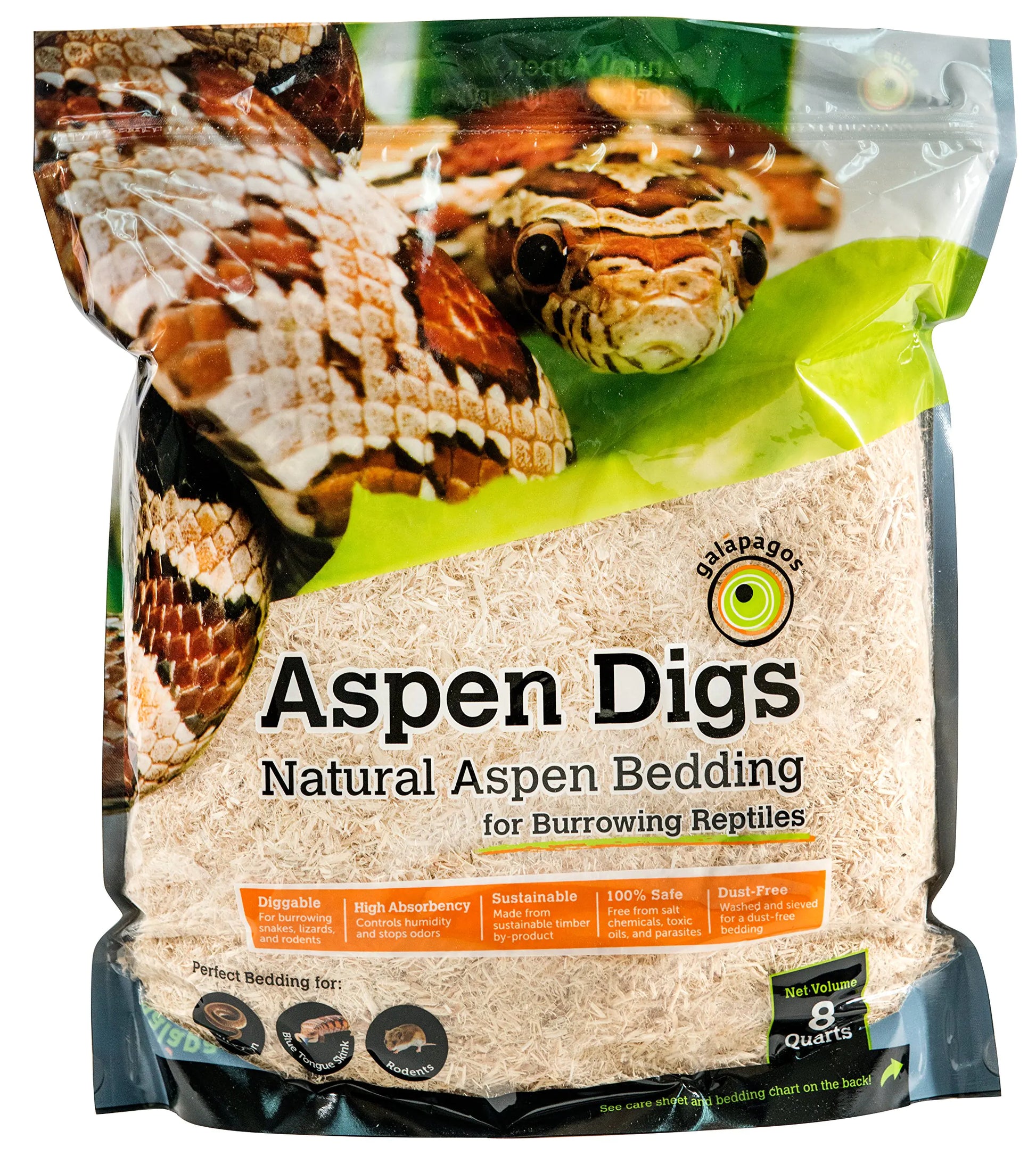 Galápagos (05064) Aspen Digs Shavings Bedding 8-Quart Natural - The One Stop Equine Shop