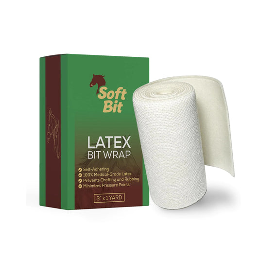 Soft Bit Latex Bit Wrap - Premium 100% Medical-Grade Latex Self-Adhering Latex Horse Bit Wrap- Horse Bit Care Horse Bit Wrap for Equines - Equine Supplies - 3inch by 1.5 yard - sealtex wrap - The One Stop Equine Shop