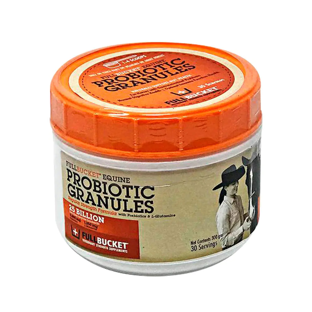 FullBucket Equine Probiotic Granules with Saccharomyces boulardii for Daily Digestive Optimization; Concentrated Formula with 25 Billion CFUs - 30 Servings - The One Stop Equine Shop