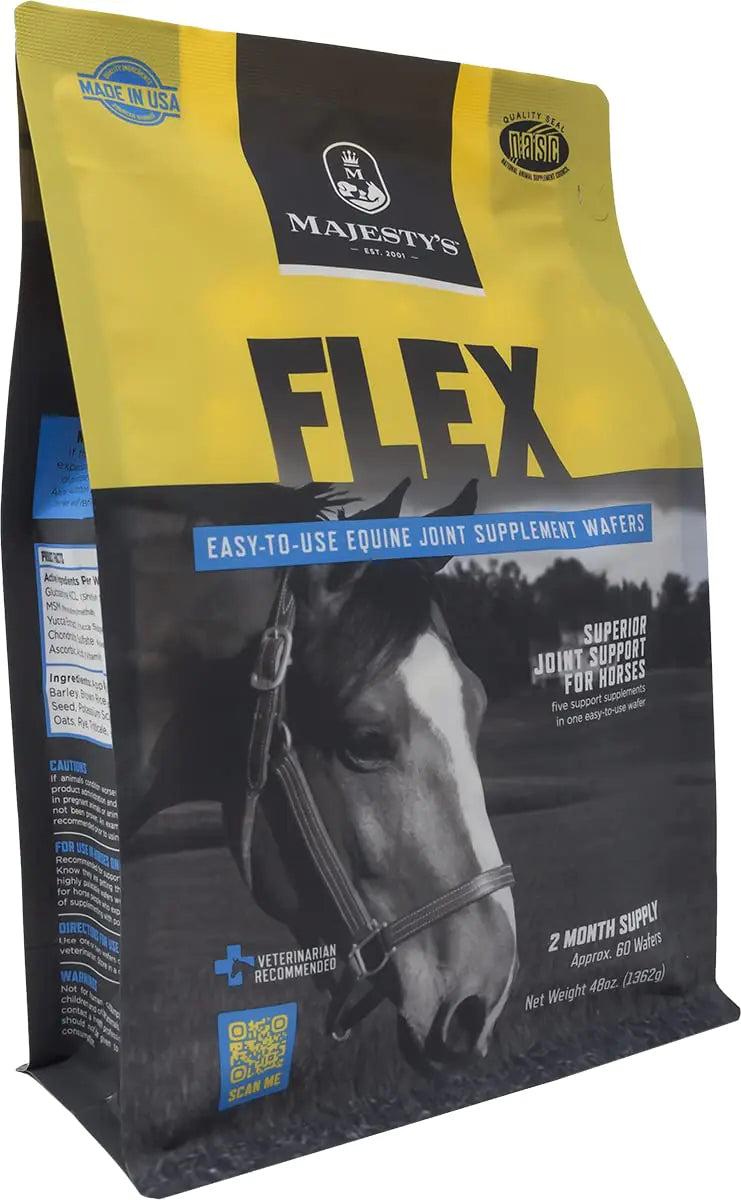 Majestys Flex Wafers - Superior Horse / Equine Joint Support Supplement - Glucosamine MSM Chondroitin Yucca Vitamin C - 60 Count (2 Month Supply) - The One Stop Equine Shop