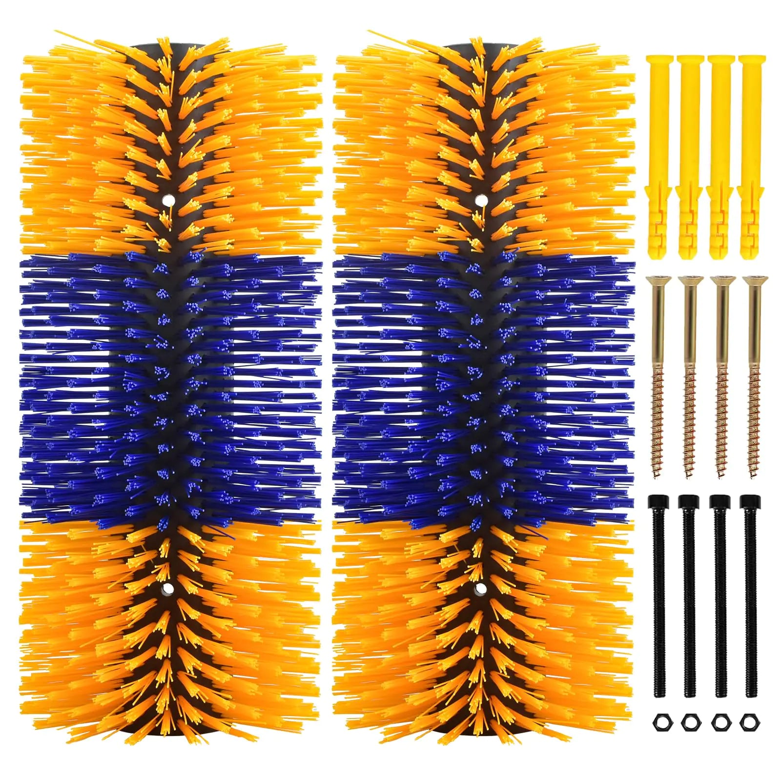 Livestock Scratch Brushes Horse Scratcher Cow Livestock Scratching Brush Full Brush Massage Grooming Brush Kit for Cow Cattle Goat Sheep Horse Pig (Yellow 2Pcs) - The One Stop Equine Shop