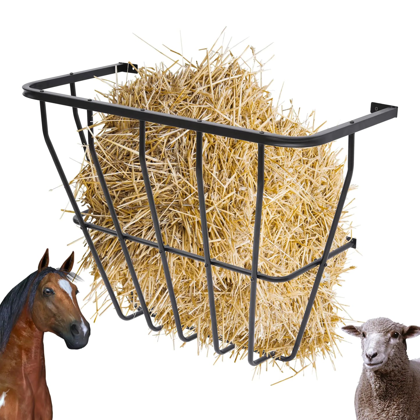 Nisorpa Hay Rack Wall Mount， 27 Gallon Heavy Duty Hay Feeder Goat Horse Sheep Hay Rack，Multi Sided Hay Rack for Sheep Horse Cattle Cows Livestock - The One Stop Equine Shop