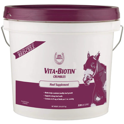 Farnam Horse Health Vita Biotin Crumbles horse hoof Supplement Helps maintain healthy sound hooves and strong hoof walls 20 lbs. 320 day supply
