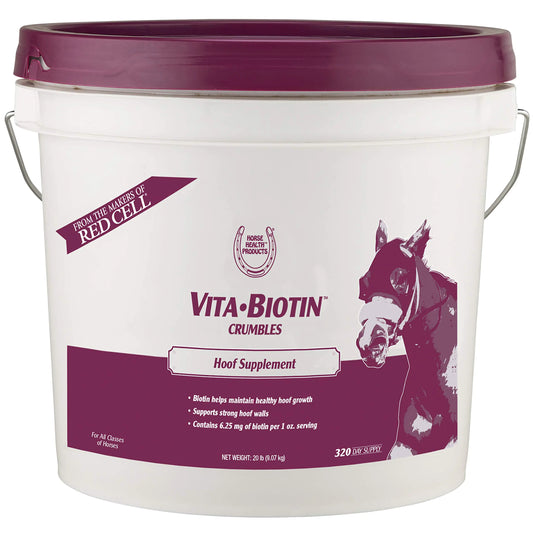Farnam Horse Health Vita Biotin Crumbles horse hoof Supplement Helps maintain healthy sound hooves and strong hoof walls 20 lbs. 320 day supply