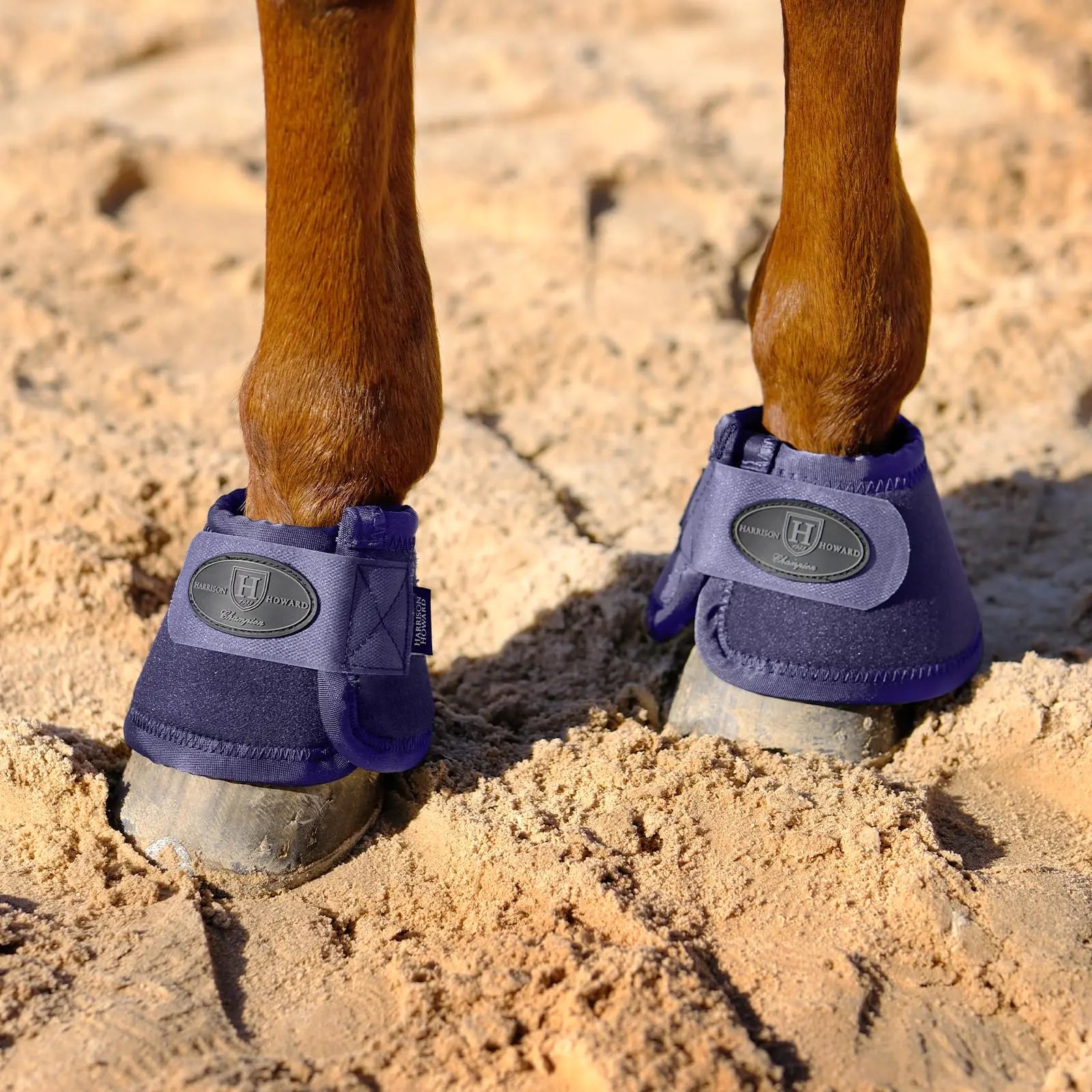 Harrison Howard Horse Bell Boots Equine Ballistic Hoof Overreach Bell Boot for Horse Sold as Pair-Deep Navy - The One Stop Equine Shop