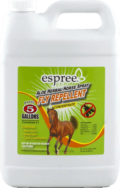 Espree Aloe Herbal Horse Spray | Fly Repellent with Aloe Sunscreen and Coat Conditioners | Promotes a Healthy Coat and Protection from the Sun | 1 Gallon Concentrate - The One Stop Equine Shop