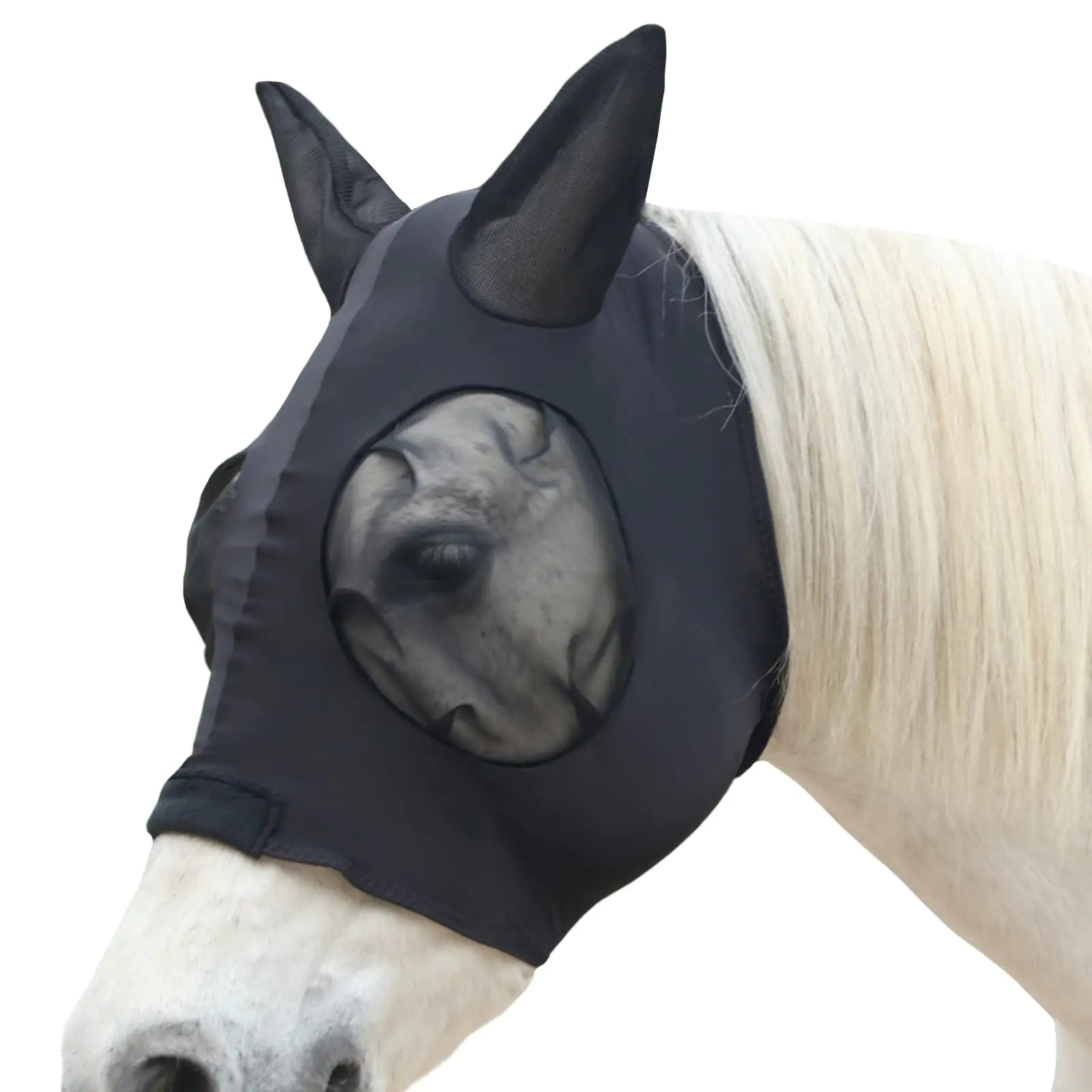 Gallopoff Horse Fly Mask Fly Masks for Horses with Ears Super Comfort & Stretchy Fitting Lycra Equine Fly Mask Blue Cob - The One Stop Equine Shop
