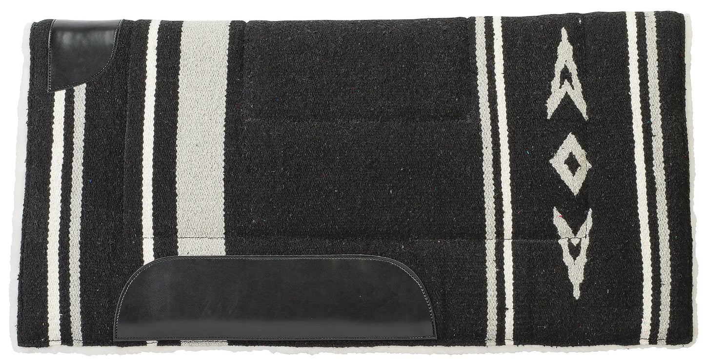 Weaver Equine 32" x 32" Straight Acrylic Horse Saddle Pad Shock Absorbing Western Saddle Pad for Protection Durable Equine Supplies ‎Black/Gray
