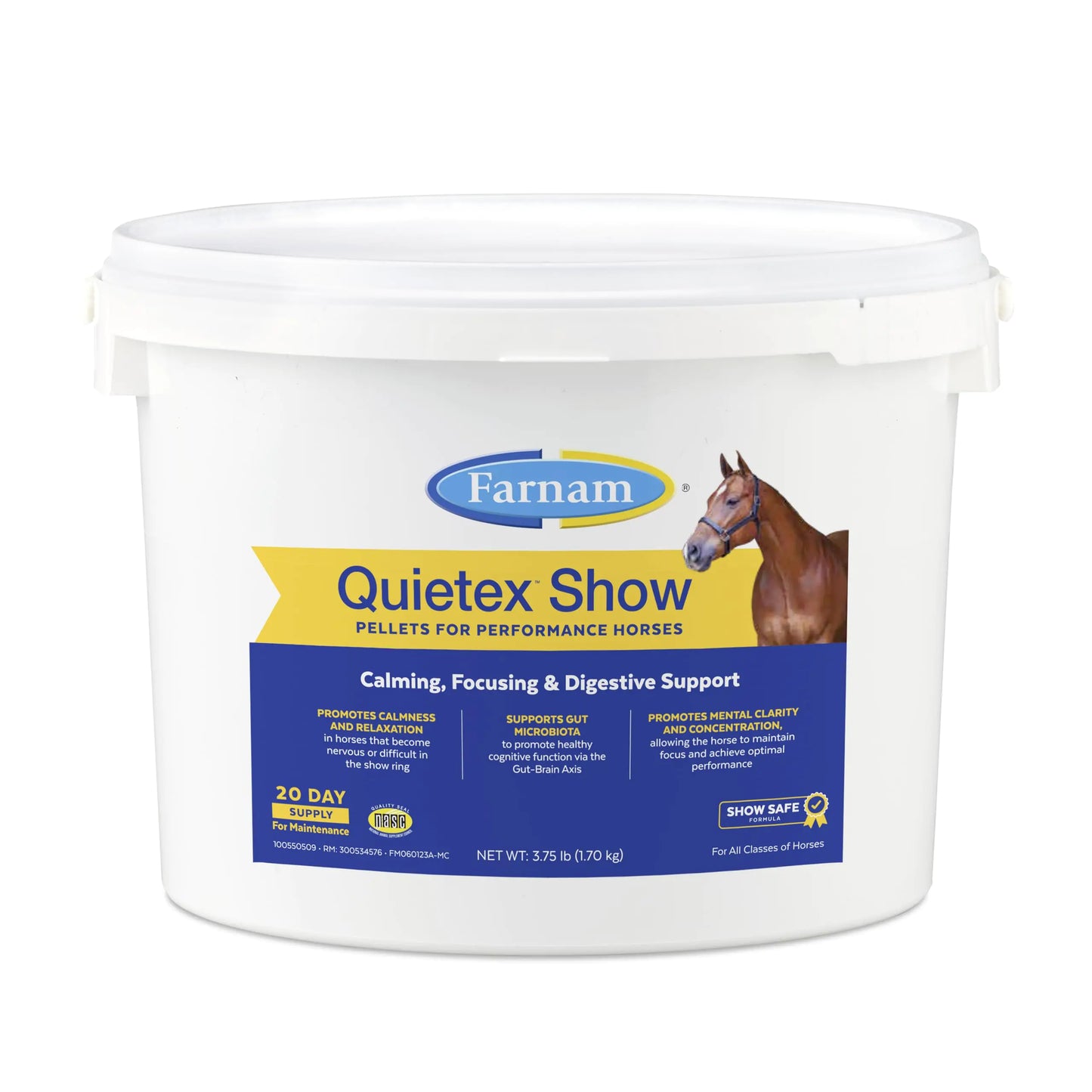 Farnam Quietex Show Pellets Helps Keep Horses Calm & Relaxed That Become Nervous in The Show Ring 3.75 lbs. - The One Stop Equine Shop