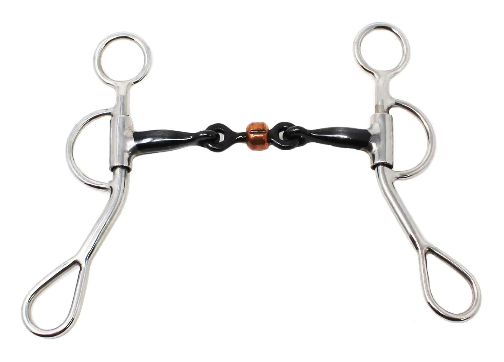 Professional Equine Horse Western Sweet Iron 4.5" Mouth Dog Bone Snaffle w/Copper Roller 35313A - The One Stop Equine Shop
