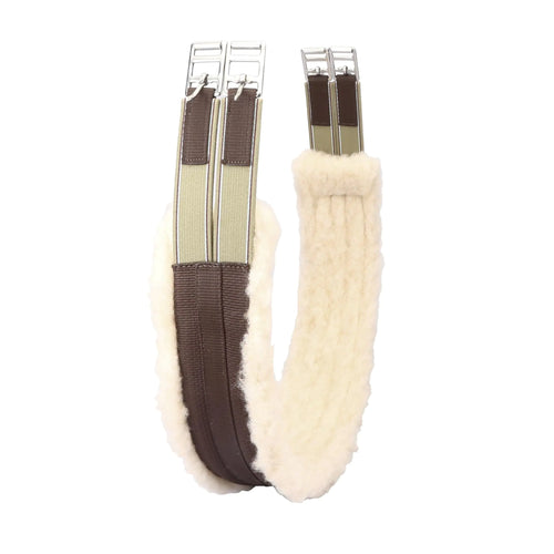 SIE EQUESTRIAN Fleece Padded Horse Girth 32" to 56" (Brown 36") - The One Stop Equine Shop