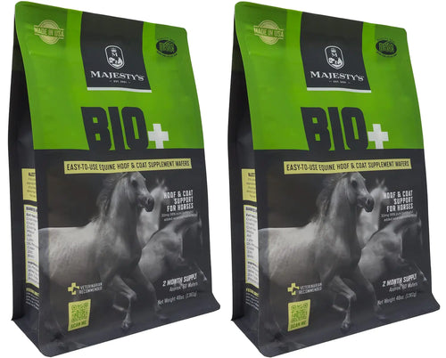 Majestys BIO+ Biotin Wafers - Superior Horse/Equine Hoof and Coat Support Supplement - Copper Zinc Lysine Methionine (2 Pack(120 Count Total)) - The One Stop Equine Shop
