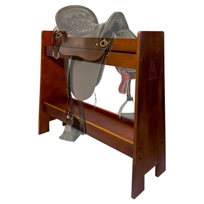 Wood Saddle Rack Stand Horse Tack Organizer for Both English and Western Saddles Elegantly Displays Your Prized Trophy Saddles at Home - for Horse Lovers and Equestrian Enthusiasts - The One Stop Equine Shop