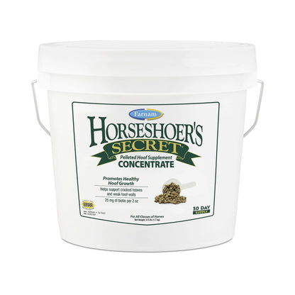 Farnam Horseshoers Secret Pelleted Hoof Supplements Concentrate Economic formula with 25 mg. of biotin per 2 oz. serving 3.75 lb. 30 day supply - The One Stop Equine Shop