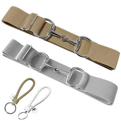 2pcs Elastic Equestrian Belt Equestrian Elastic Belt Equestrian Surcingle Buckle Belt Elastic Equestrian Belt Bit Buckle Leather Key Strap for Horseback Riding Equestrian Sports - The One Stop Equine Shop