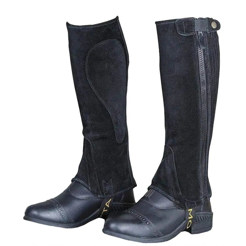 Shires Moretta Suede Half Chaps - Adult (Black X-Large) - The One Stop Equine Shop
