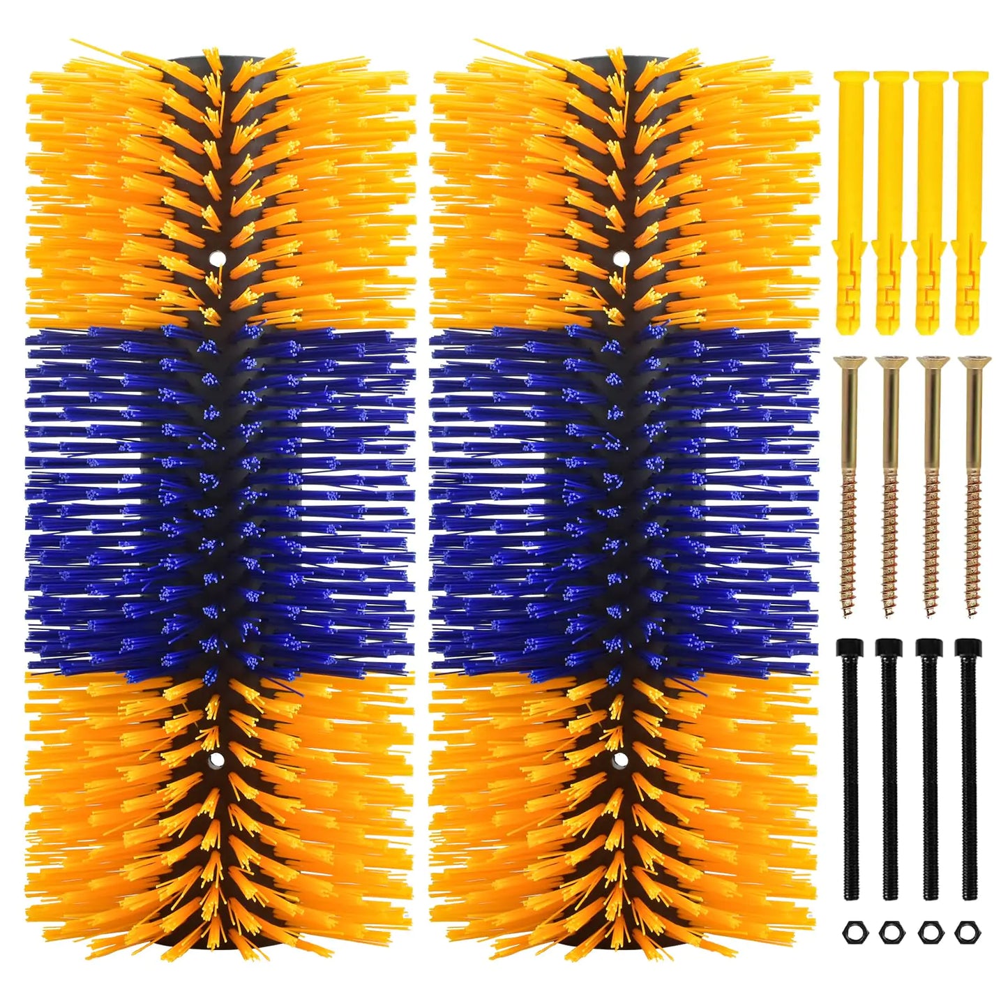 Livestock Scratch Brushes Horse Scratcher Cow Livestock Scratching Brush Full Brush Massage Grooming Brush Kit for Cow Cattle Goat Sheep Horse Pig (Yellow 2Pcs) - The One Stop Equine Shop