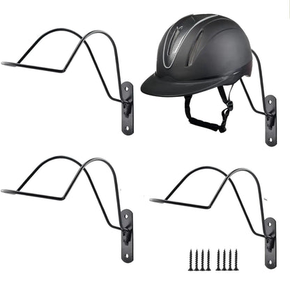 HDEYGIOU 4Pcs Helmet RackWall Mounted Helmet Holder Metal Equestrian Helmet Rack with Screws for Equestrian Motorcycle Baseball Rugby Helmet - The One Stop Equine Shop