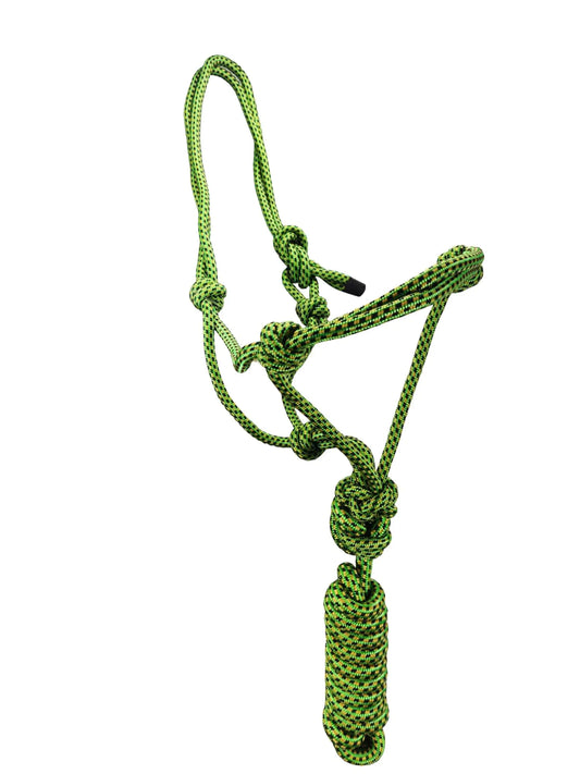 Bello-Equine Nylon Rope Halter with Lead (Green)