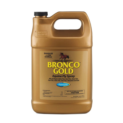 Farnam Bronco Gold Horse Fly Spray Grooming Aid Coat Conditioner 128 Ounces Gallon Refill - The One Stop Equine Shop
