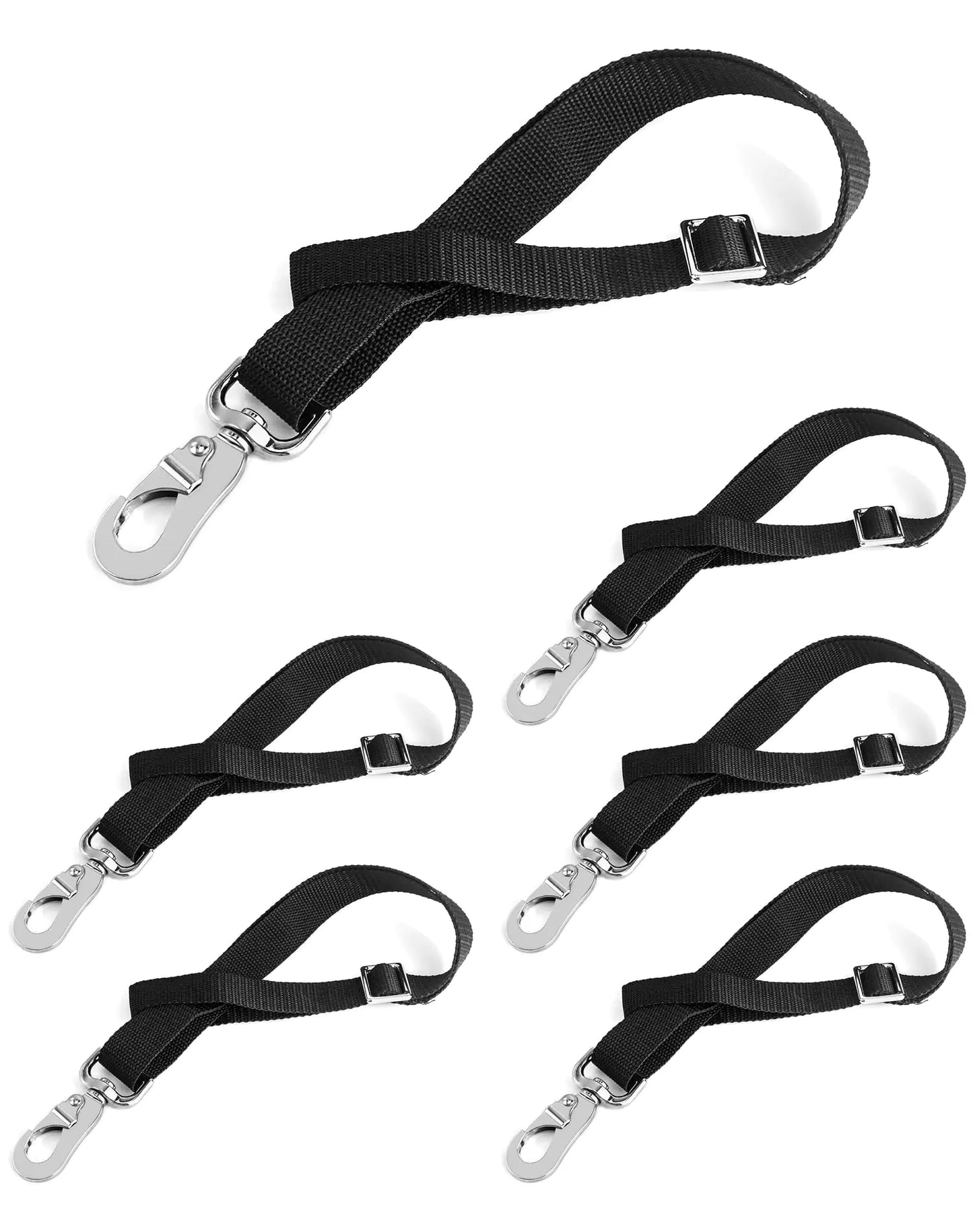 QWORK Horse Bucket Strap Nylon 6 Pack Adjustable 21" to 32" Length for Hay Nets Water Buckets Outdoor Feeders Black - The One Stop Equine Shop